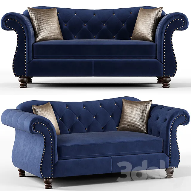 Furniture of America Sharon Tufted Fabric Loveseat 3D Model Furniture of America Sharon Tufted Fabric Loveseat 3D Model