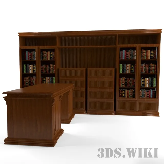 furniture – Office library with table 3D Model furniture – Office library with table 3D Model