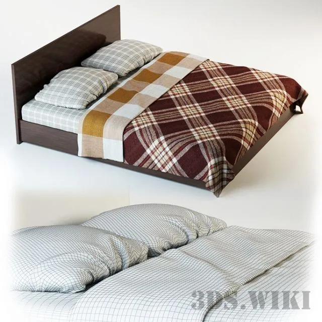 furniture – Old bed and linens 3D Model