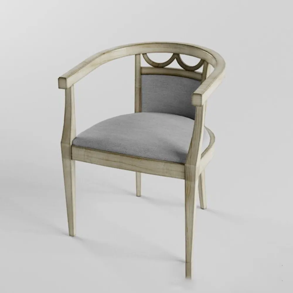 furniture – Old chair with back and armrests 3D Model