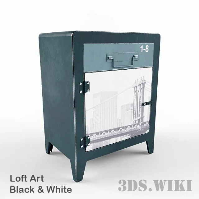 furniture – Old metal cabinet in Loft style 3D Model