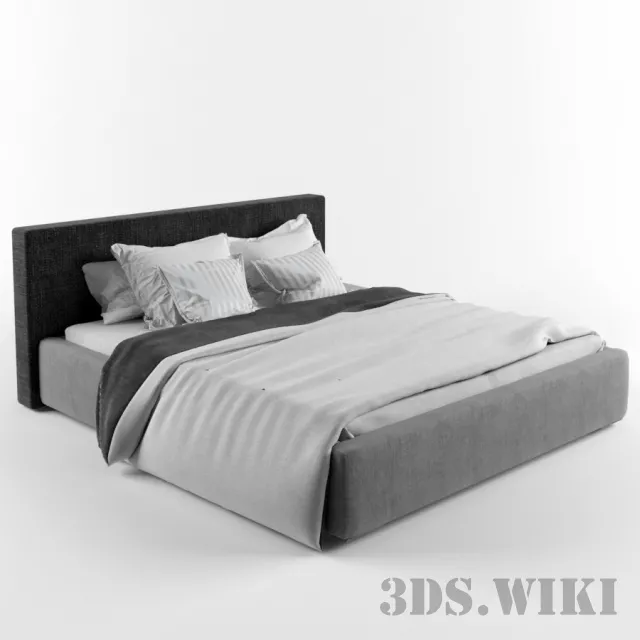 furniture – Old plain bed 3D Model