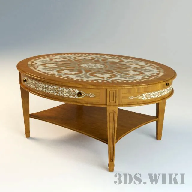 furniture – Old round classic table 3D Model