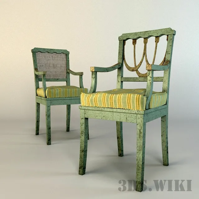 furniture – Old Wooden Chair Provence 3D Model