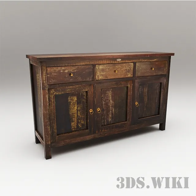 furniture – Old wooden chest of drawers 3D Model