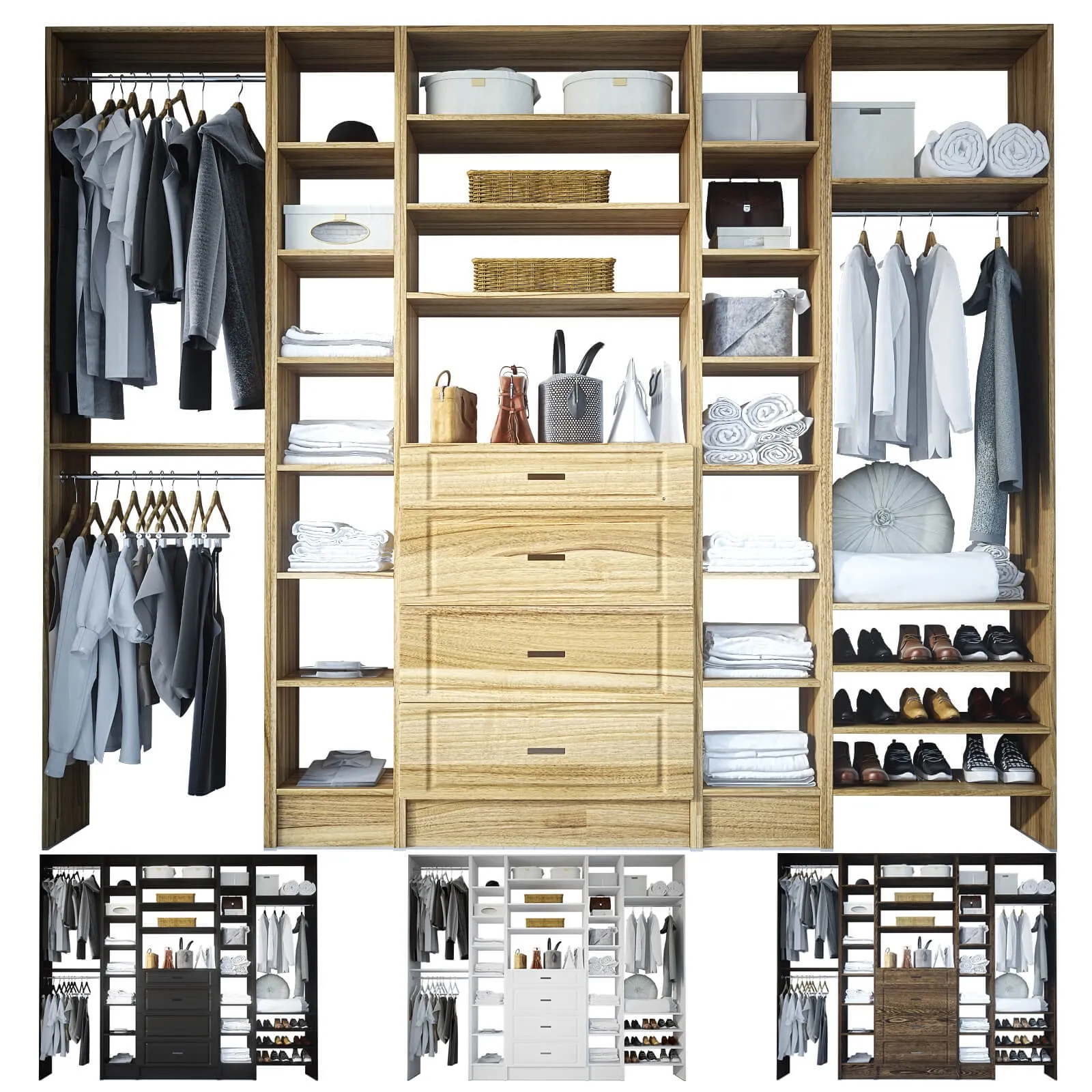 furniture – Open wardrobe with filling 3D Model