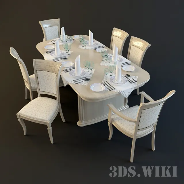 furniture – Orimex Table with Chairs 3D Model