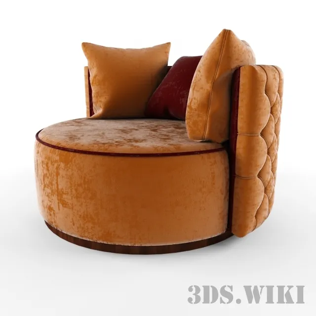 furniture – Oscar armchair orange 3D Model