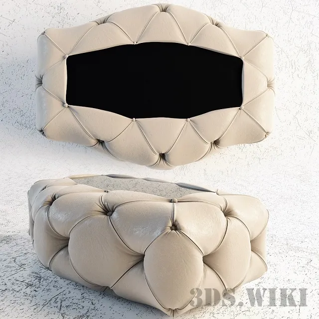 furniture – Ottoman table with glass top Ego Churchill 3D Model