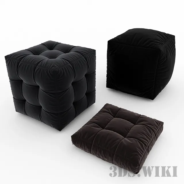 furniture – Ottomans of different shapes 3D Model furniture – Ottomans of different shapes 3D Model