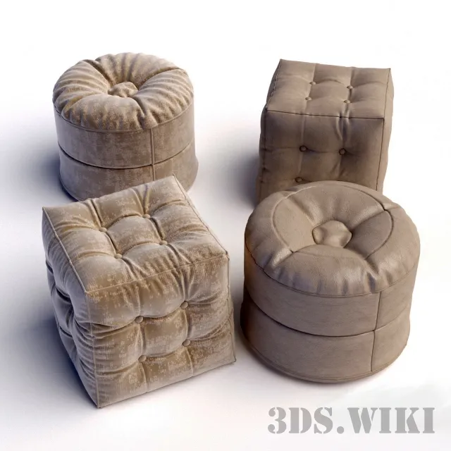 furniture – Ottomans of different shapes 3D Model furniture – Ottomans of different shapes 3D Model