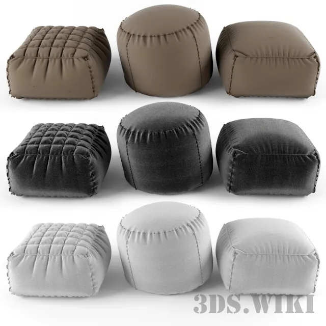 furniture – Ottomans with different shapes and textures 3D Model furniture – Ottomans with different shapes and textures 3D Model
