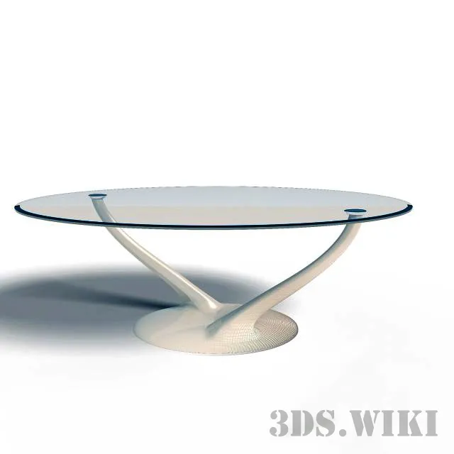 furniture – Oval glass table 3D Model