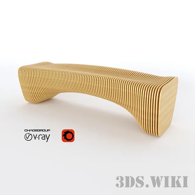 furniture – Parametric wooden bench Lago Verde 3D Model