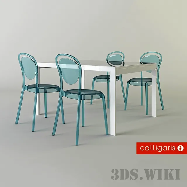furniture – Parisien chair and Key chair – Calligaris 3D Model