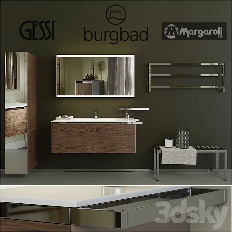 Furniture plumbing and decoration in the bathroom – Burgbad – Yso 3D Model Furniture plumbing and decoration in the bathroom – Burgbad – Yso 3D Model