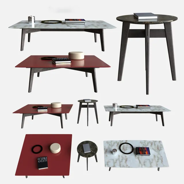 furniture – Poliform coffee tables 02 3D Model furniture – Poliform coffee tables 02 3D Model