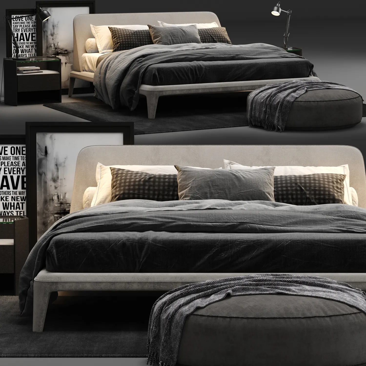 furniture – Poliform Kelly Imbottito bed 3D Model