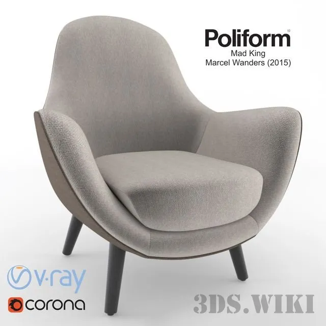 furniture – Poliform Mad King armchair 3D Model
