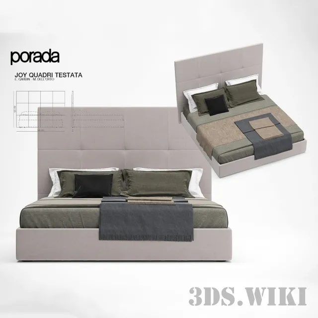 furniture – Porada Joy Quadri bed 3D Model furniture – Porada Joy Quadri bed 3D Model