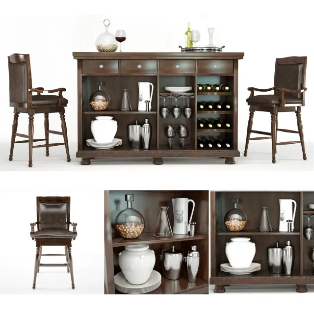furniture – Porter Bar stand and chair 3D Model furniture – Porter Bar stand and chair 3D Model
