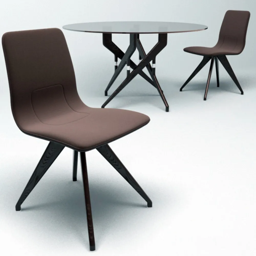 furniture – Potocco Torso table and chairs 3D Model