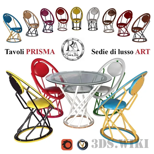 furniture – Prisma table Art chairs (RA-DESIGN) 3D Model furniture – Prisma table Art chairs (RA-DESIGN) 3D Model