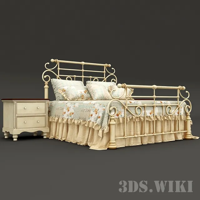 furniture – Provence bed 3D Model