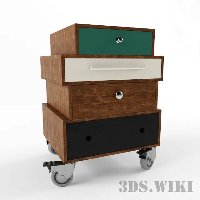 furniture – Pull-out cabinet with wheels from House Doctor DK 3D Model