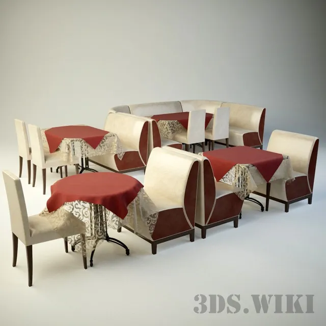 furniture – Restaurant tables chairs and armchairs 3D Model