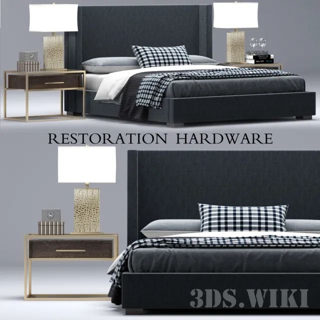 furniture – RH Modern Custom Shelter Platform Bed 3D Model