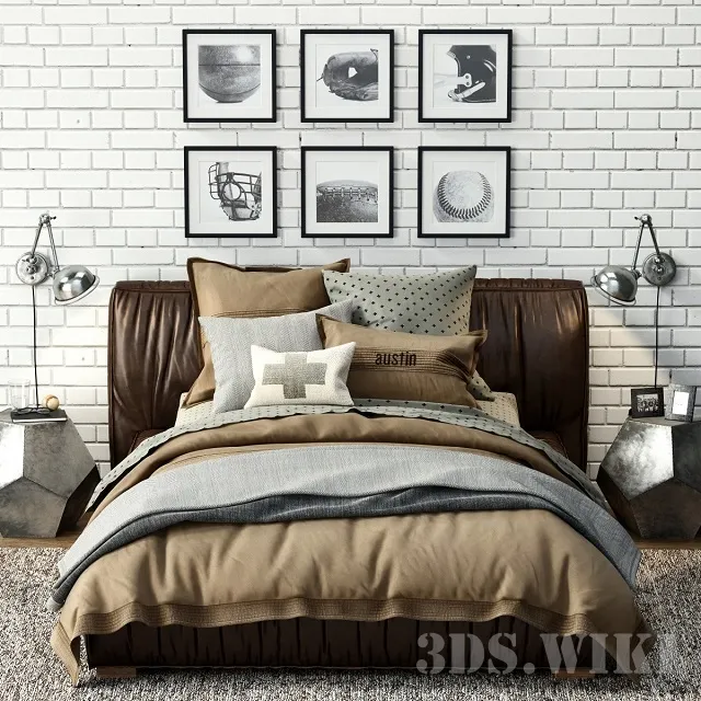 furniture – RH SONA UPHOLSTERED PLATFORM bed 3D Model
