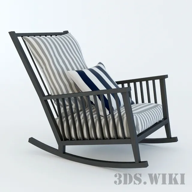 furniture – Rocking chair with soft seat 3D Model