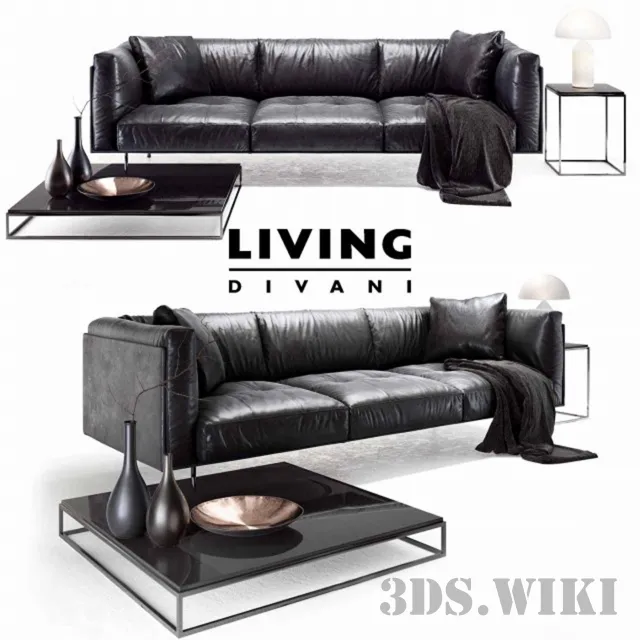 furniture – Rod Leather Sofa 3D Model