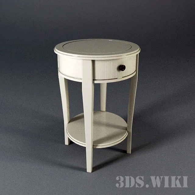furniture – Round bedside table with storage 3D Model