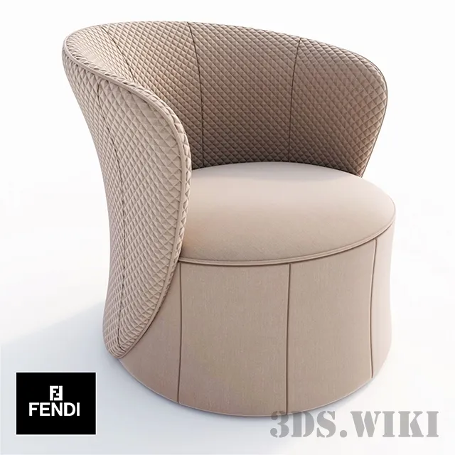 furniture – Round chair with backrest Fendi 3D Model