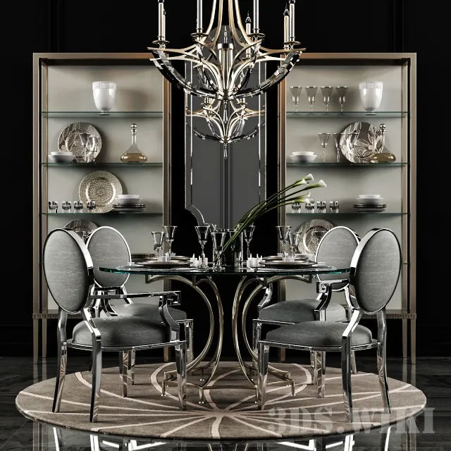 furniture – Round dining table Miramont 3D Model