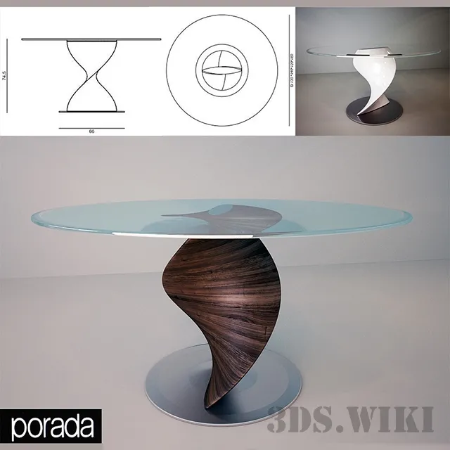 furniture – Round dining table Porada Elika 3D Model