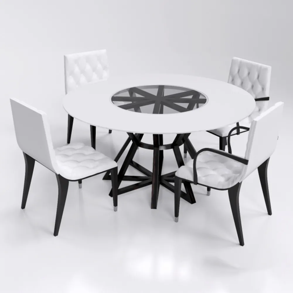 furniture – Round dining table with chairs 3D Model