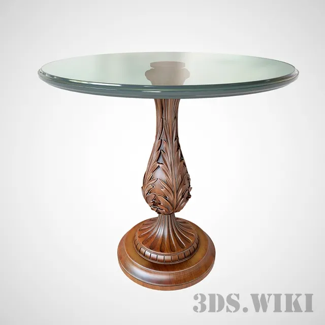 furniture – Round glass table on one leg 3D Model