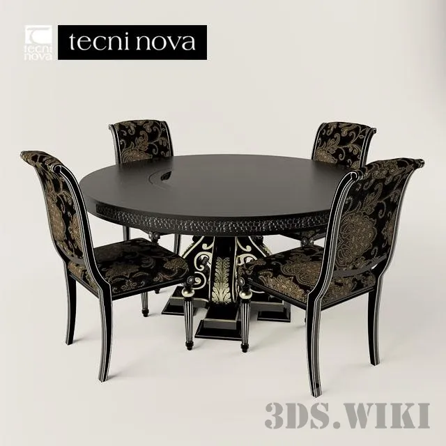 furniture – Round Table TECNI NOVA with Chairs 3D Model furniture – Round Table TECNI NOVA with Chairs 3D Model
