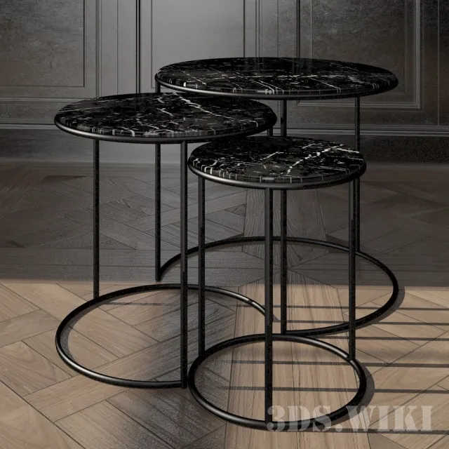 furniture – Round tables Moon nest table 3D Model