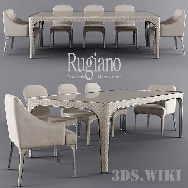furniture – Rugiano dining table and chairs 3D Model furniture – Rugiano dining table and chairs 3D Model