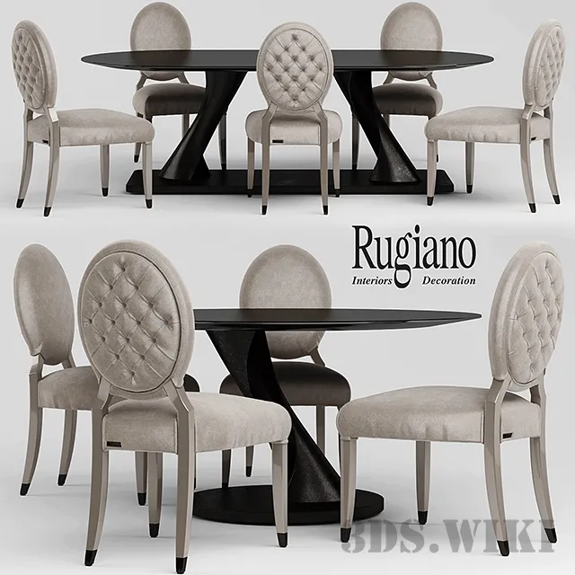 furniture – Rugiano ZOE table Rea and Rugiano Cathy chairs 3D Model furniture – Rugiano ZOE table Rea and Rugiano Cathy chairs 3D Model