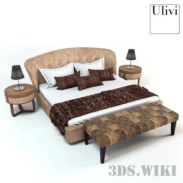 furniture – Sally Ulivi Salotti Bed – Cosmopolitan Collection 3D Model furniture – Sally Ulivi Salotti Bed – Cosmopolitan Collection 3D Model