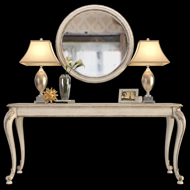 furniture – Santa Marino Console Table Set 3D Model