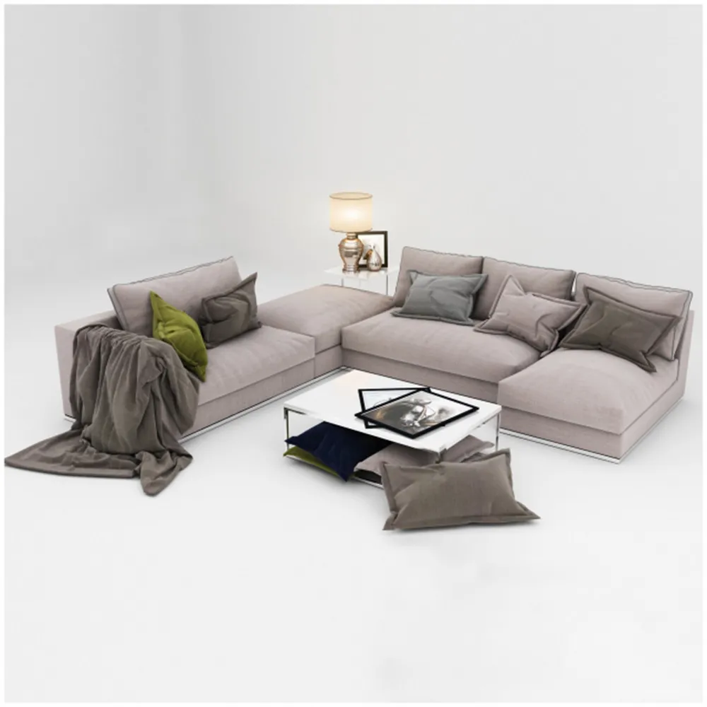 furniture – Sectional sofa with coffee table 3D Model