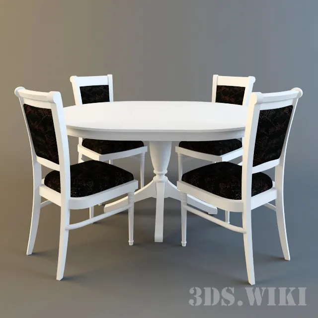 furniture – Selva table and chairs 3D Model furniture – Selva table and chairs 3D Model