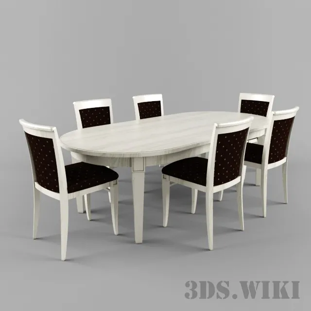 furniture – Selva table with chairs 3D Model furniture – Selva table with chairs 3D Model
