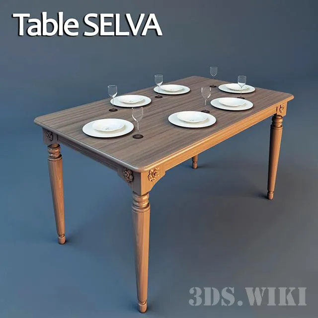 furniture – Selva table with serving 3D Model